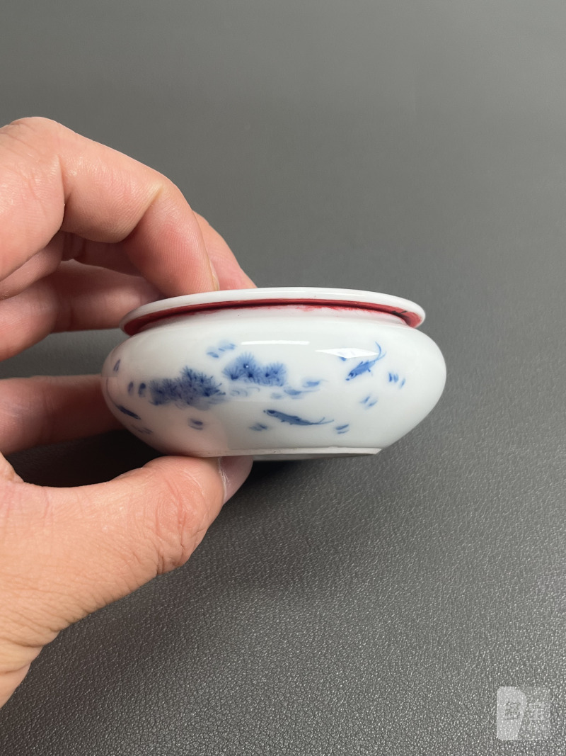 民国  王步风格青花花鸟印盒 - 图19